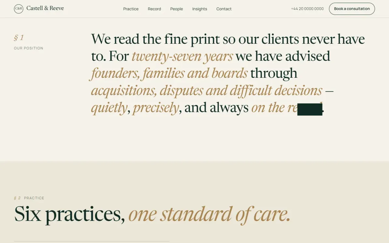 Castell & Reeve: Statement