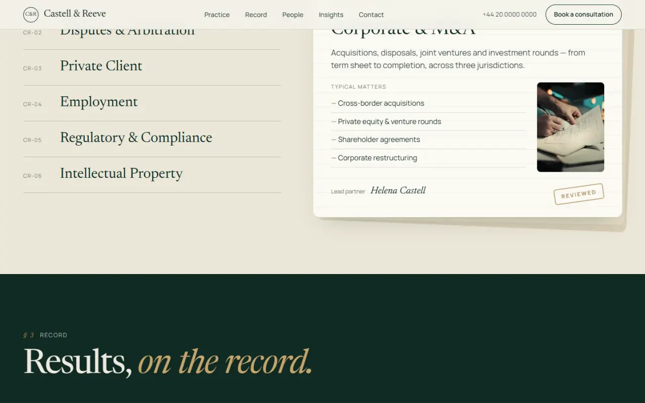 Castell & Reeve: Practice files
