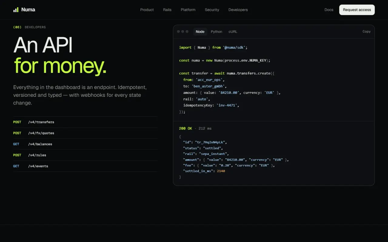 Numa: Developers